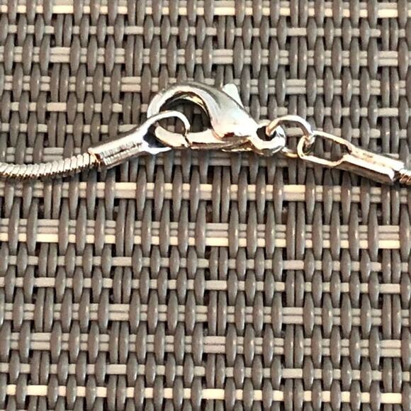 Silver Hollow Butterly Charm Necklace - Picture 5 of 7